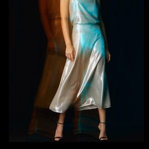 WILFRED MIDI SKIRT SILVER FOIL